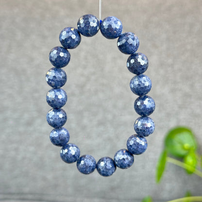 Natural Blue Sapphire Faceted Bracelet Size 11.5 mm