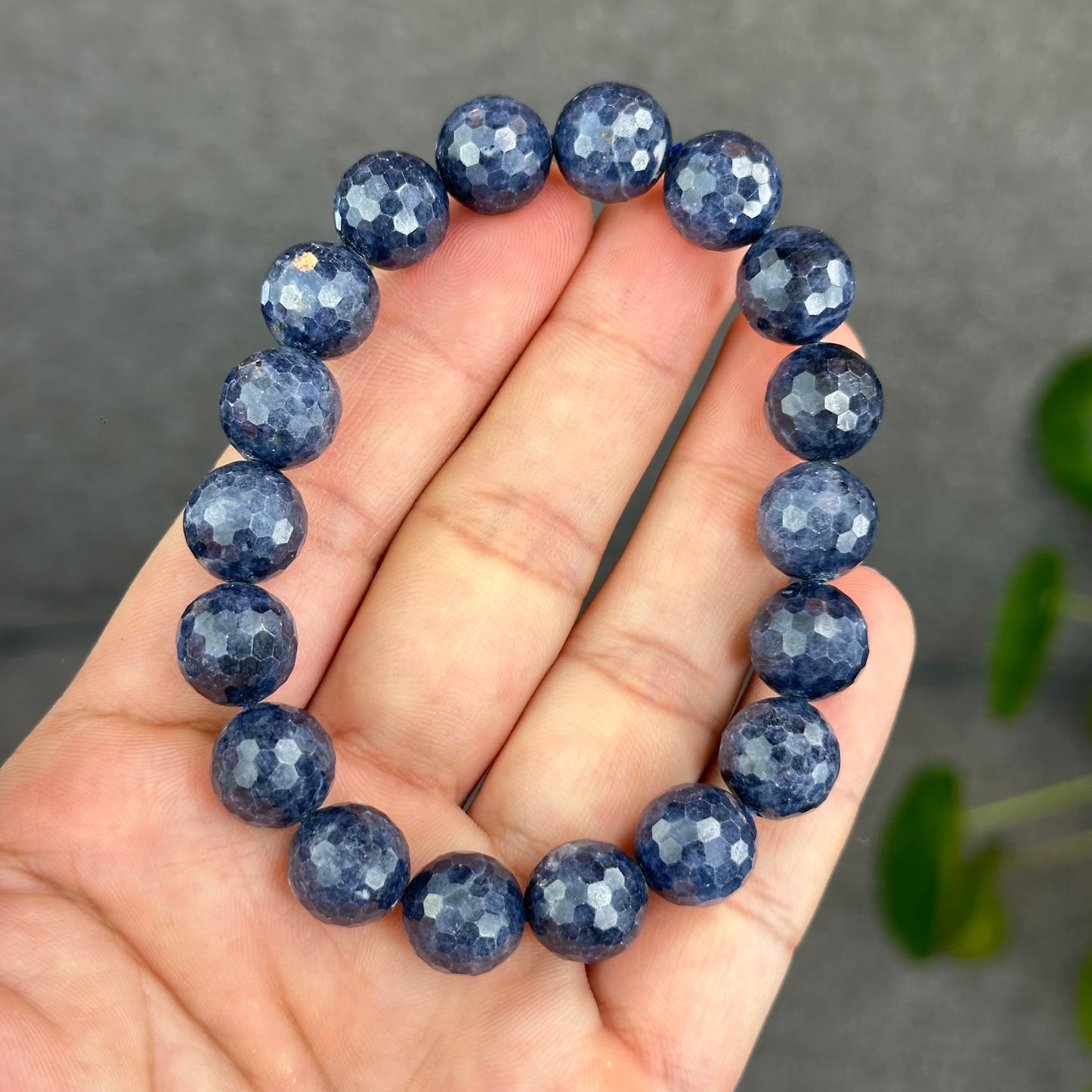 Natural Blue Sapphire Faceted Bracelet Size 11.5 mm