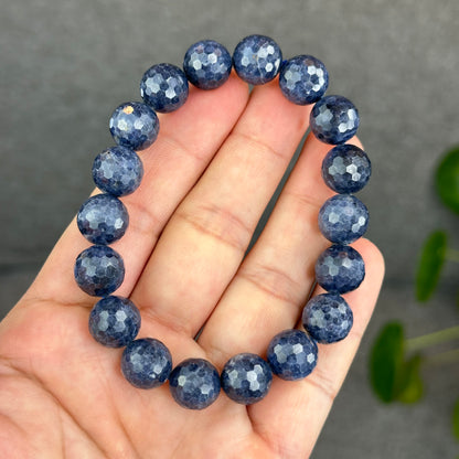 Natural Blue Sapphire Faceted Bracelet Size 11.5 mm