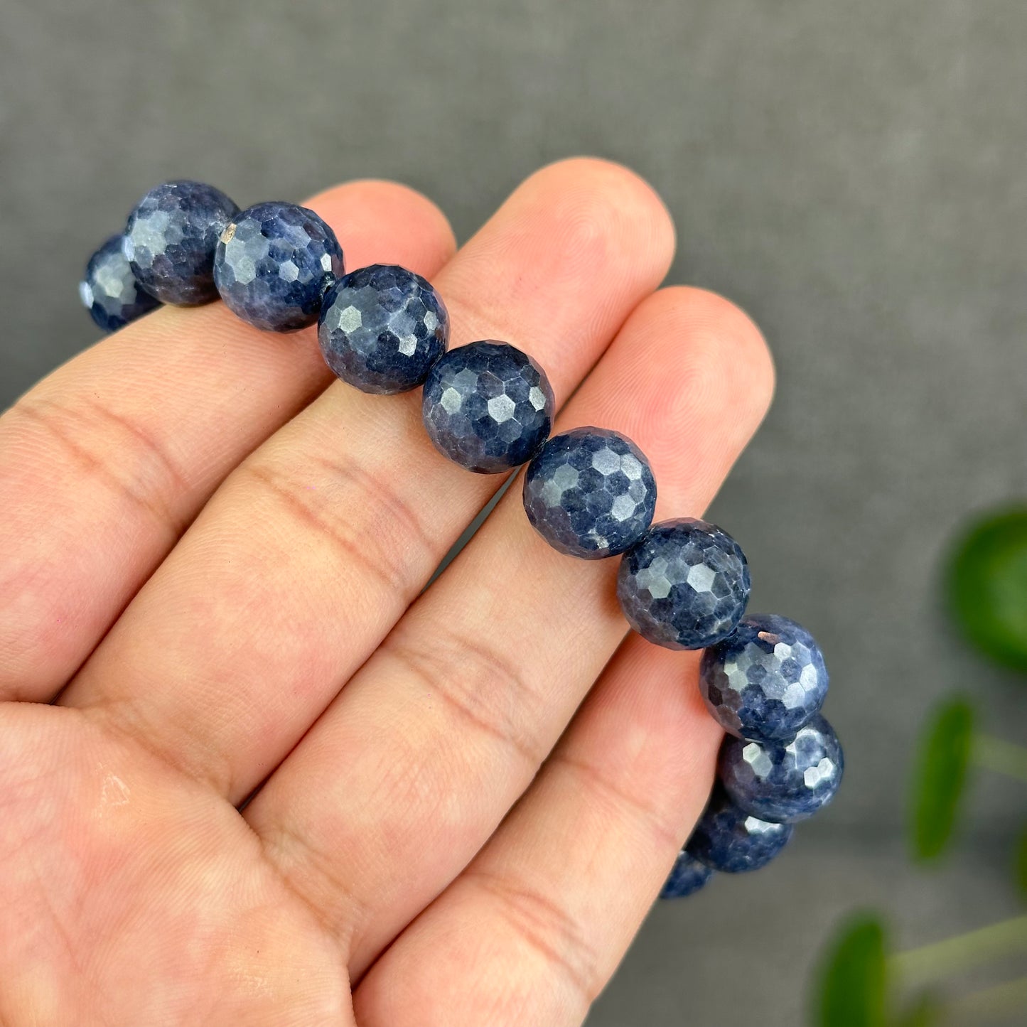 Natural Blue Sapphire Faceted Bracelet Size 11.5 mm