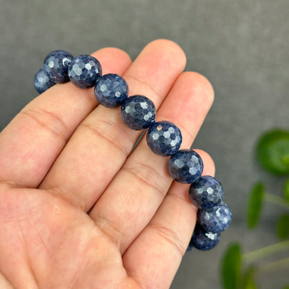 Natural Blue Sapphire Faceted Bracelet Size 11.5 mm