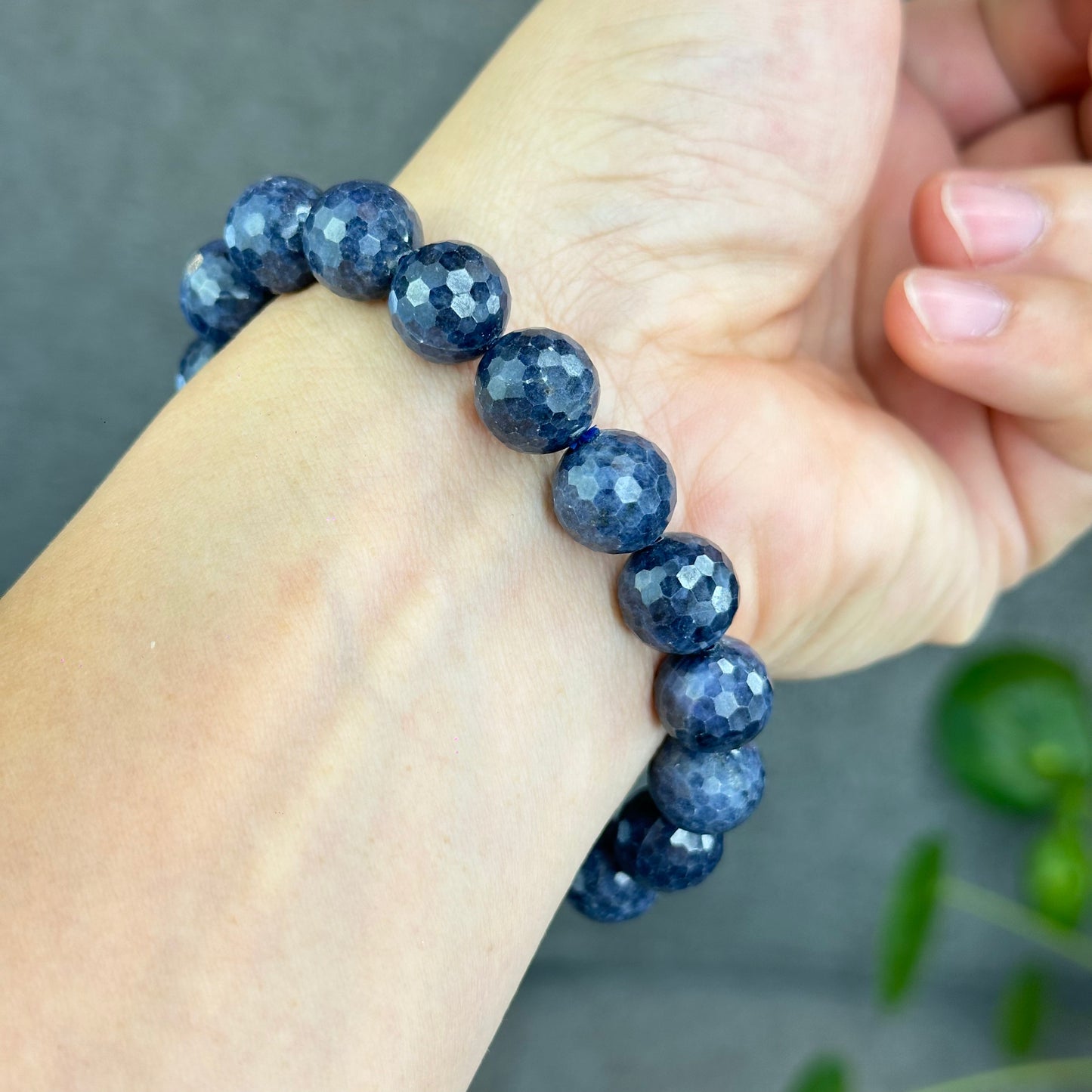 Natural Blue Sapphire Faceted Bracelet Size 11.5 mm