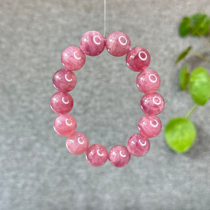 Natural Dark Pink Rose Quartz Bracelet Size 15 mm
