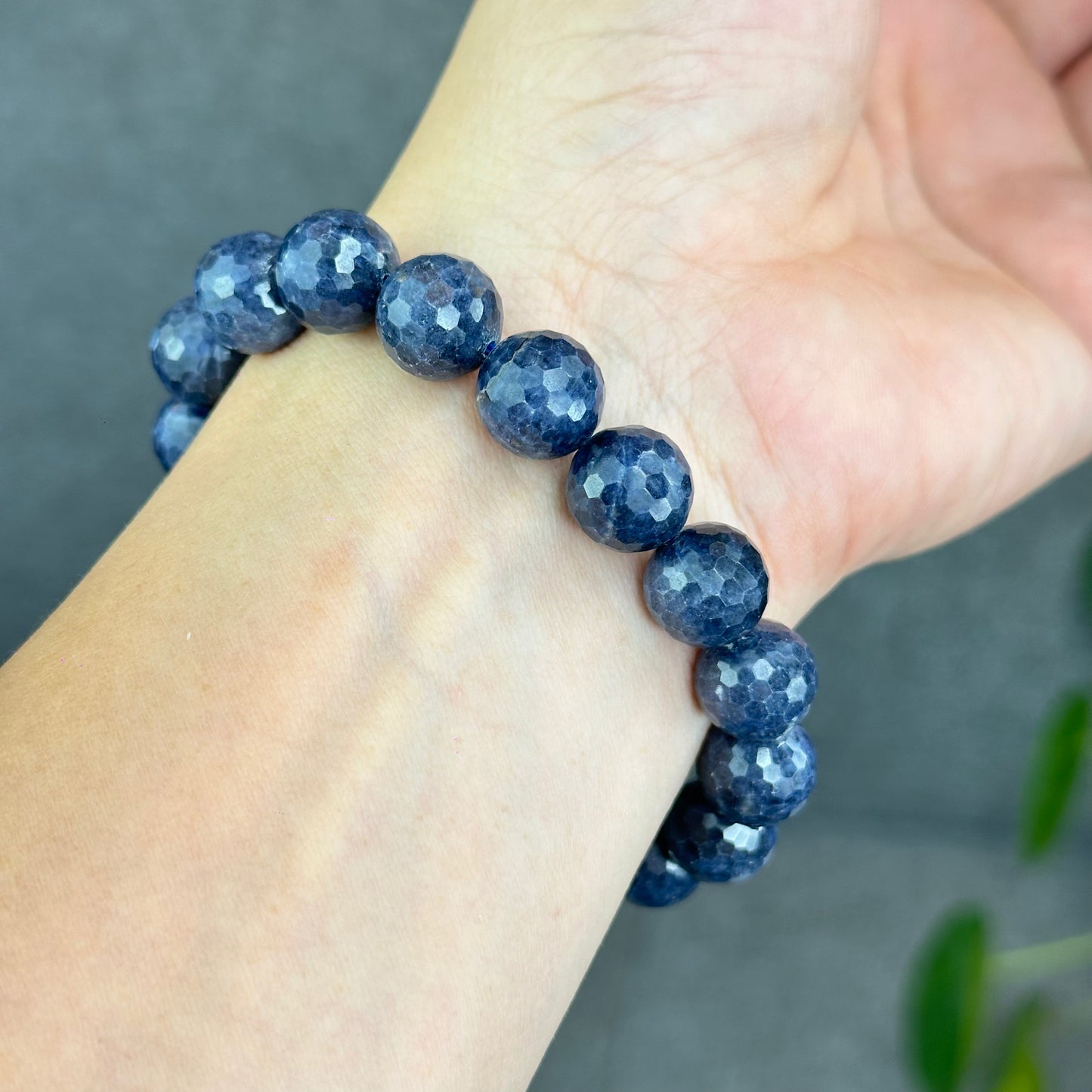 Natural Blue Sapphire Faceted Bracelet Size 11.5 mm