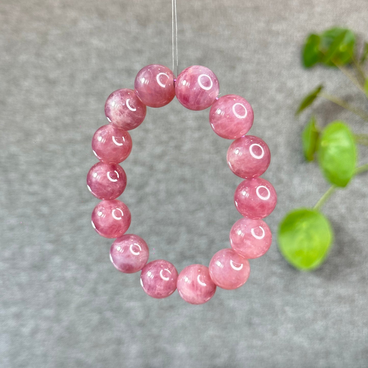 Natural Dark Pink Rose Quartz Bracelet Size 15 mm