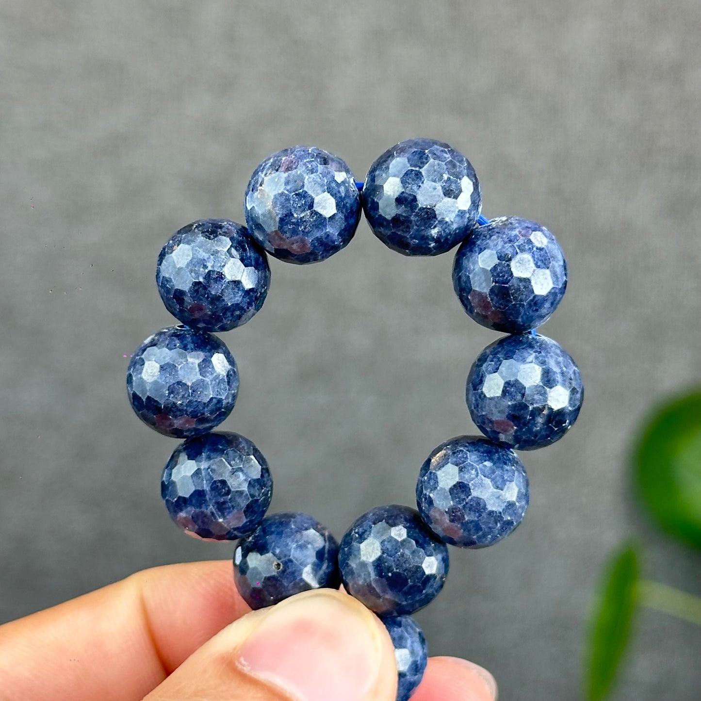 Natural Blue Sapphire Faceted Bracelet Size 11.5 mm