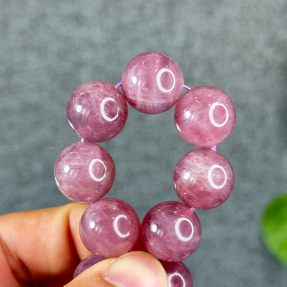 Natural Dark Pink Rose Quartz Bracelet Size 15 mm