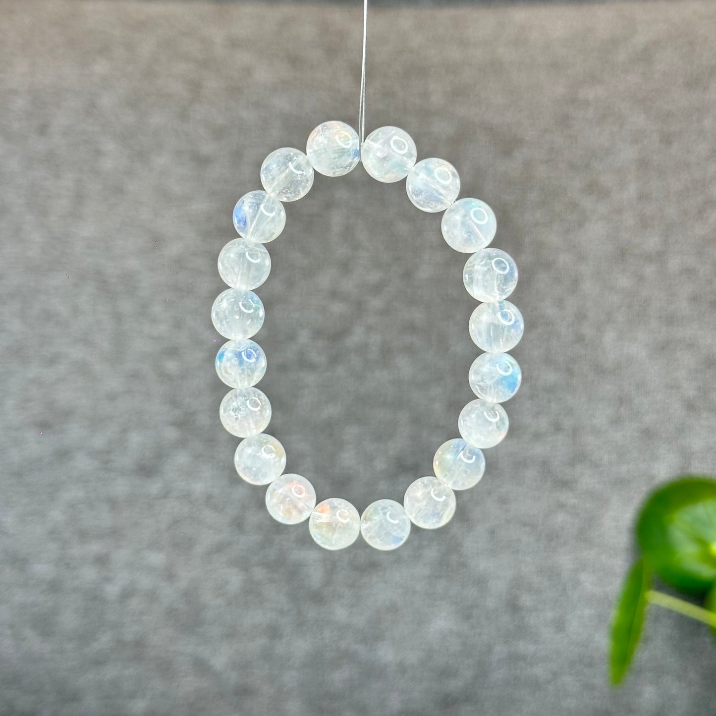 Natural Rainbow Madagascar Moonstone Bracelet Size 9.5 mm