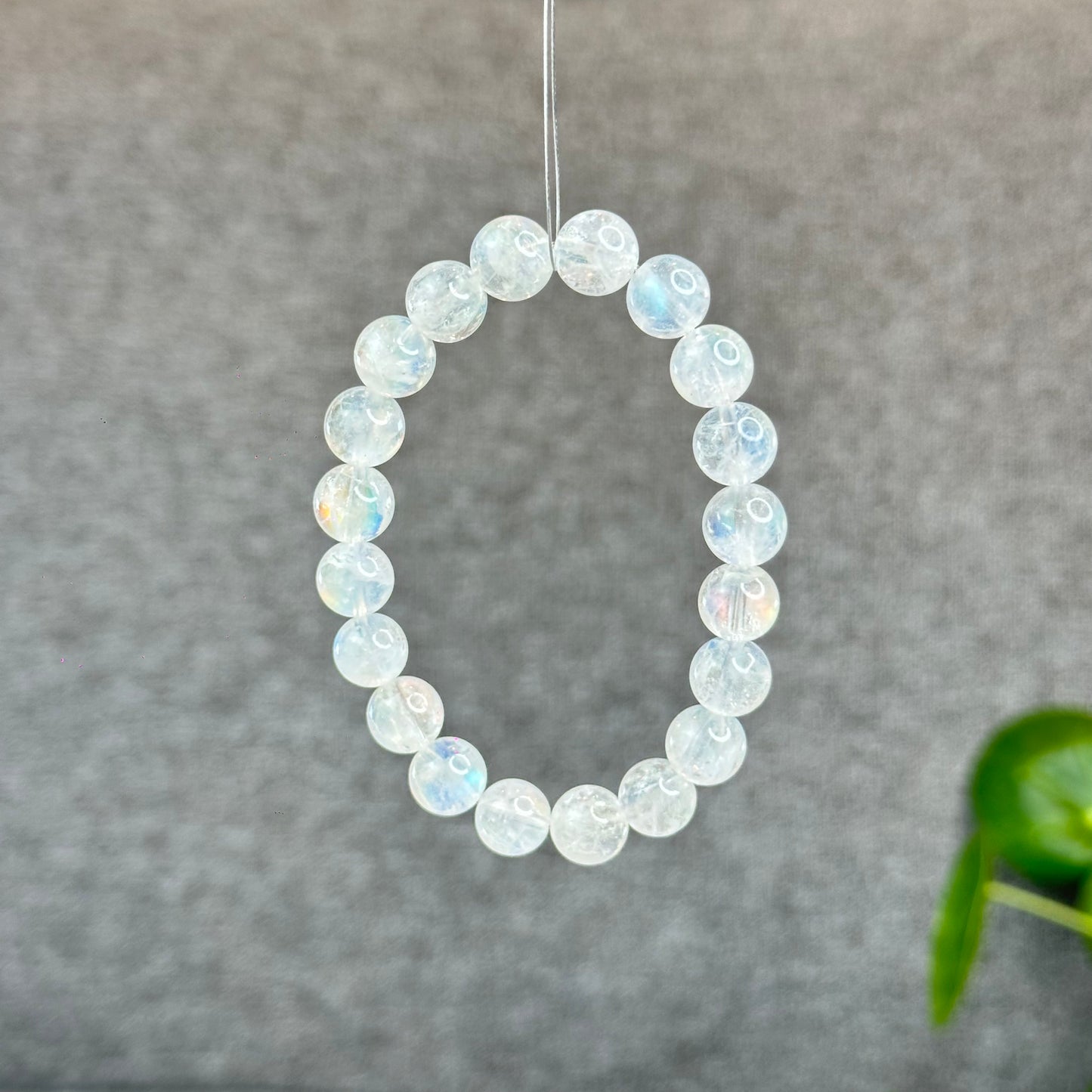 Natural Rainbow Madagascar Moonstone Bracelet Size 9.5 mm