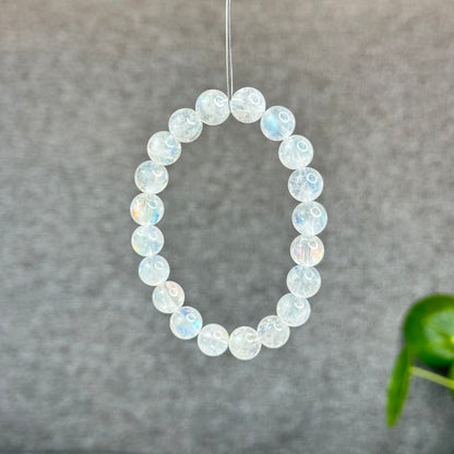 Natural Rainbow Madagascar Moonstone Bracelet Size 9.5 mm