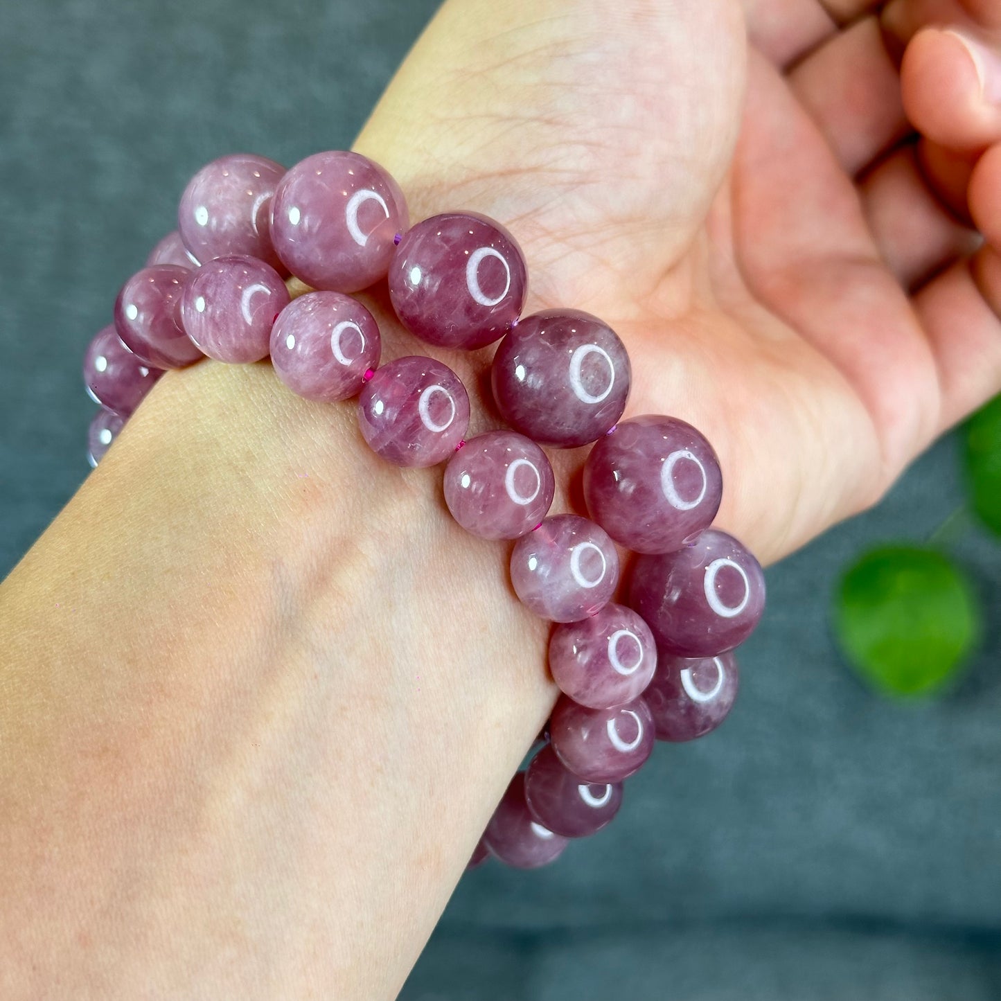 Natural Dark Pink Rose Quartz Bracelet Size 15 mm