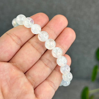 Natural Rainbow Madagascar Moonstone Bracelet Size 9.5 mm