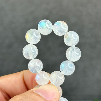 Natural Rainbow Madagascar Moonstone Bracelet Size 9.5 mm
