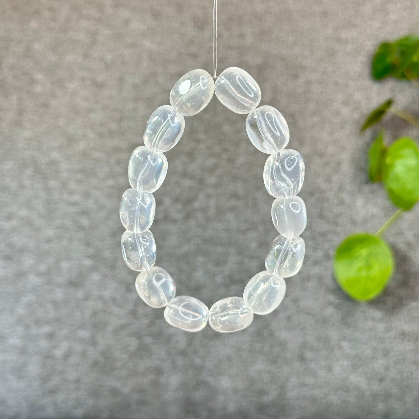 Natural Clear Quartz Free Form Lu Thong Bracelet