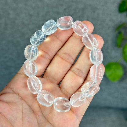 Natural Clear Quartz Free Form Lu Thong Bracelet