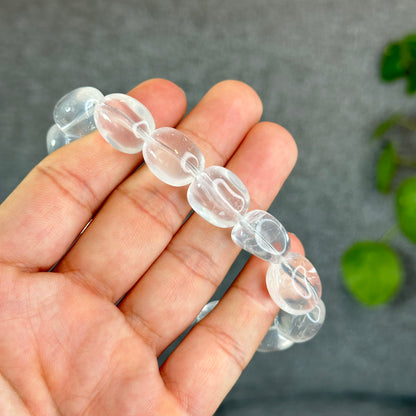 Natural Clear Quartz Free Form Lu Thong Bracelet