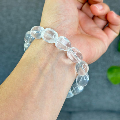 Natural Clear Quartz Free Form Lu Thong Bracelet