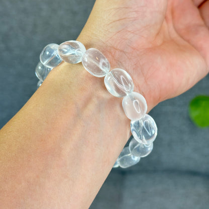 Natural Clear Quartz Free Form Lu Thong Bracelet