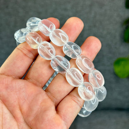 Natural Clear Quartz Free Form Lu Thong Bracelet
