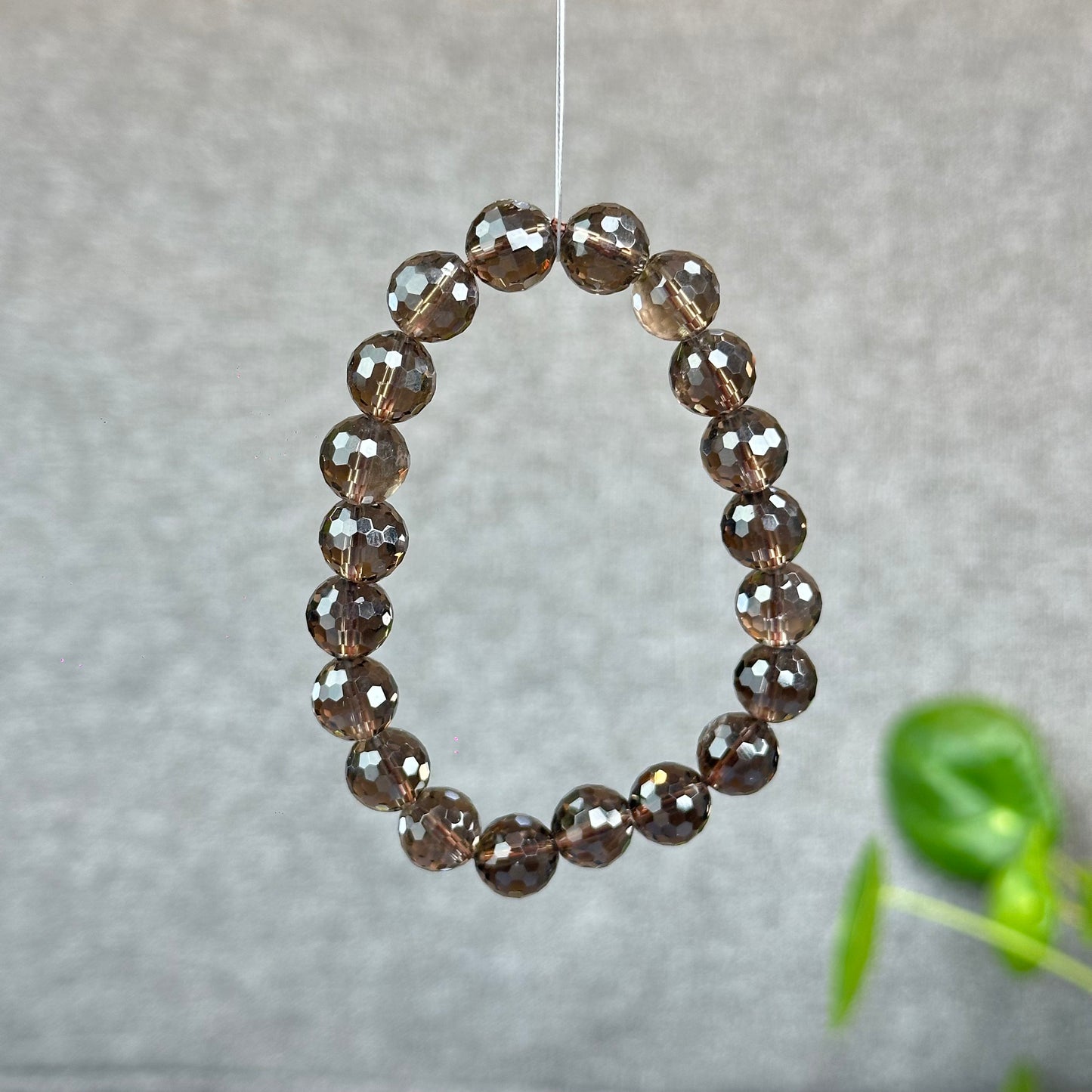 Natural Smokey Quartz Faceted Bracelet Size 9.5 mm