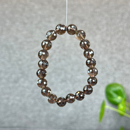 Natural Smokey Quartz Faceted Bracelet Size 9.5 mm