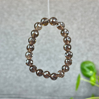 Natural Smokey Quartz Faceted Bracelet Size 9.5 mm