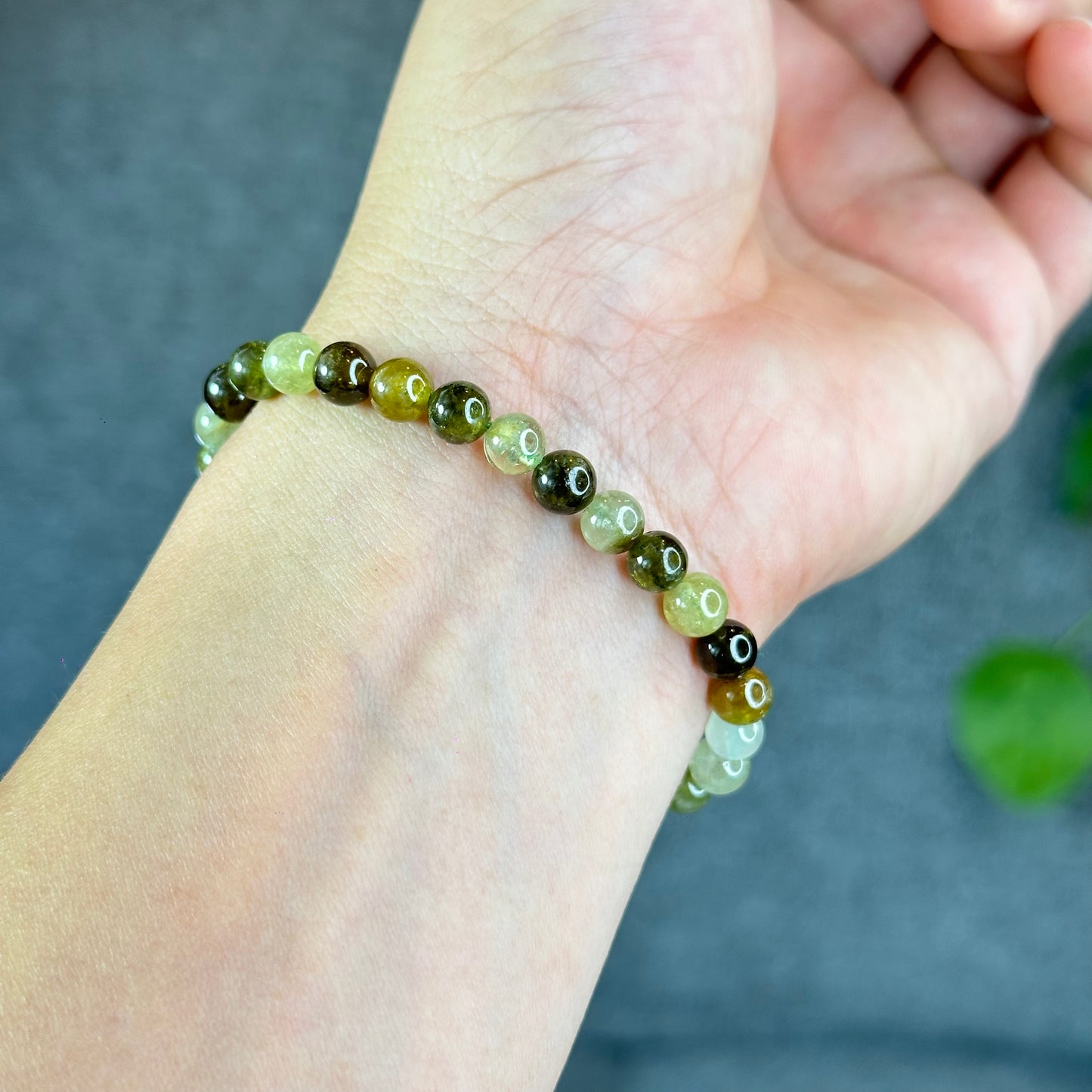 Natural Green Garnet Tsavorite Bracelet Size 6 mm