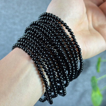 Black Agate Double Wrap Braclet Size 4 mm