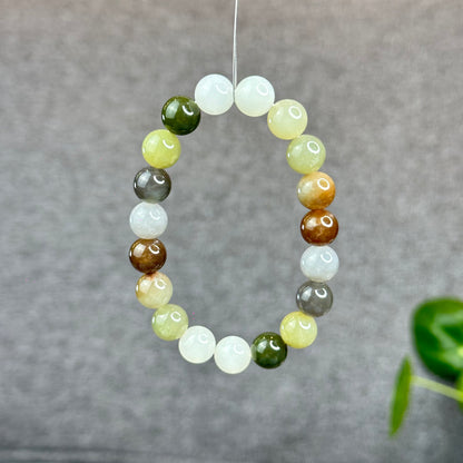 Natural Colourful Hetian Nephrite Jade Bracelet Size 10 mm