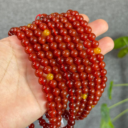 Natural Carnelian Red Agate Triple Wrap Bracelet Size 8 mm