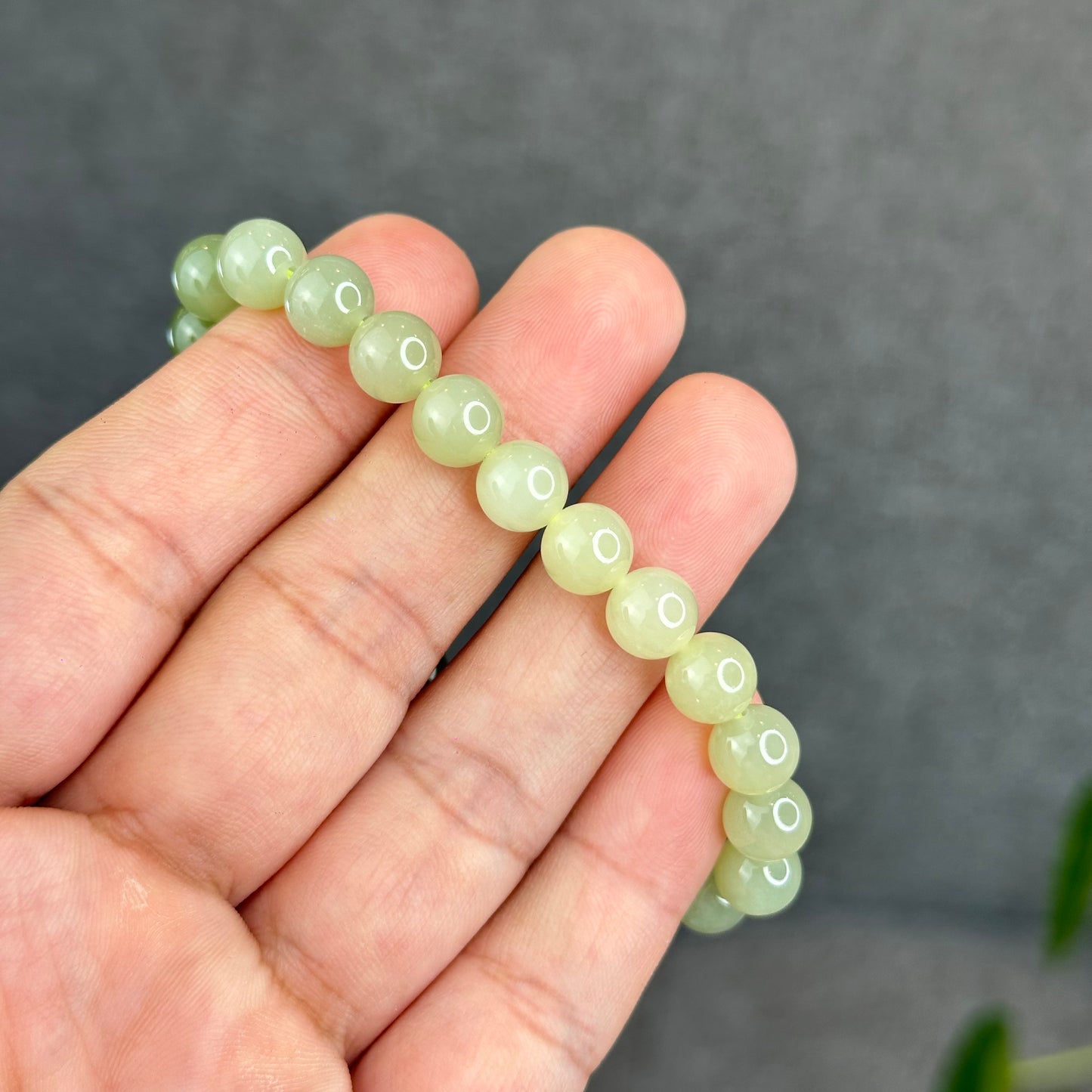 Natural Gradient Green Hetian Nephrite Jade Bracelet Size 8  mm