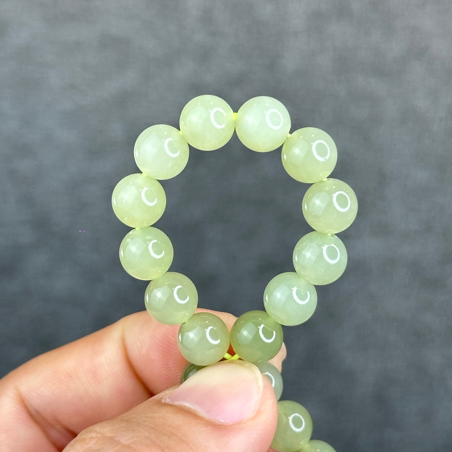 Natural Gradient Green Hetian Nephrite Jade Bracelet Size 8  mm