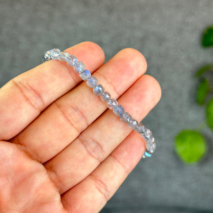 Natural Labradorite Faceted Bracelet Size 5 mm