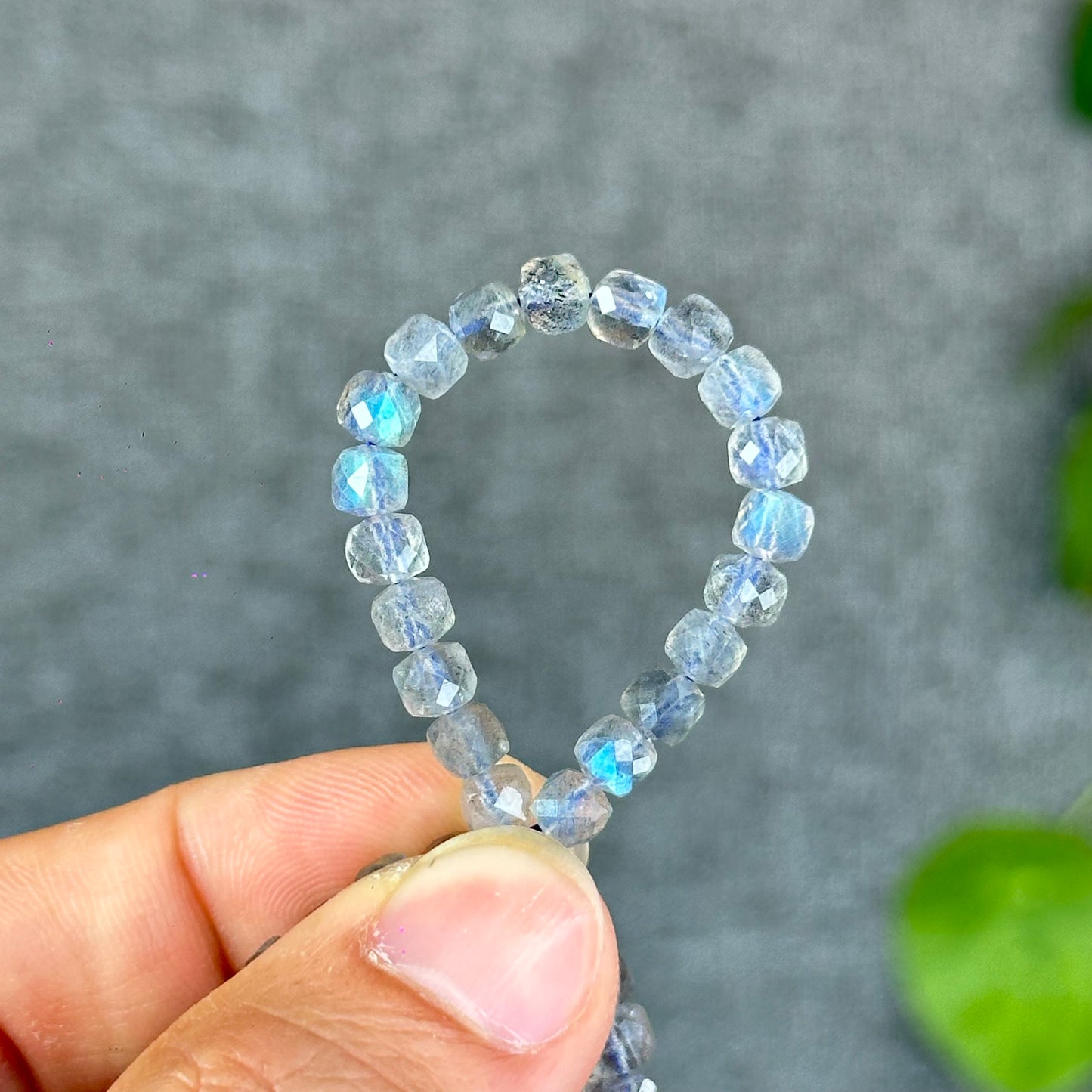 Natural Labradorite Faceted Bracelet Size 5 mm