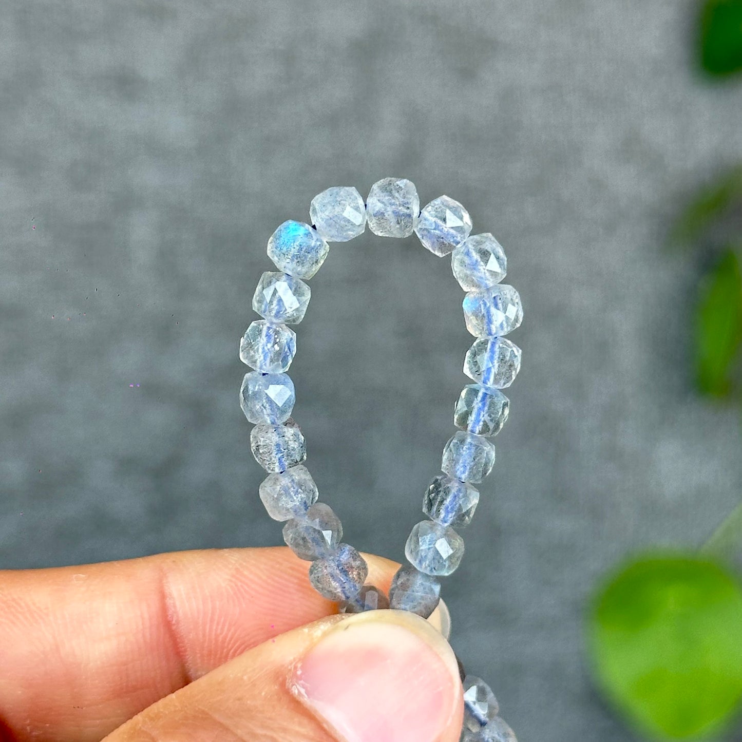 Natural Labradorite Faceted Bracelet Size 5 mm