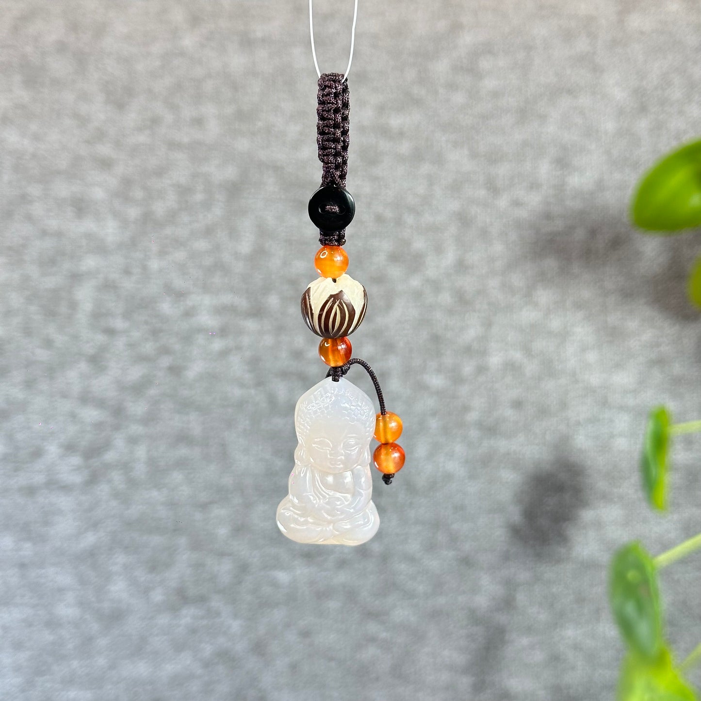 White Agate Mini Buddha Accessory