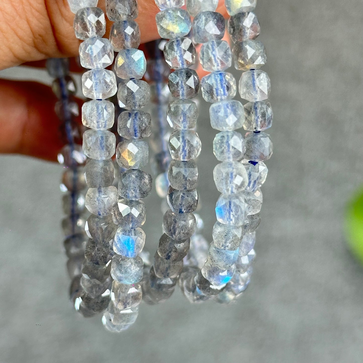 Natural Labradorite Faceted Bracelet Size 5 mm