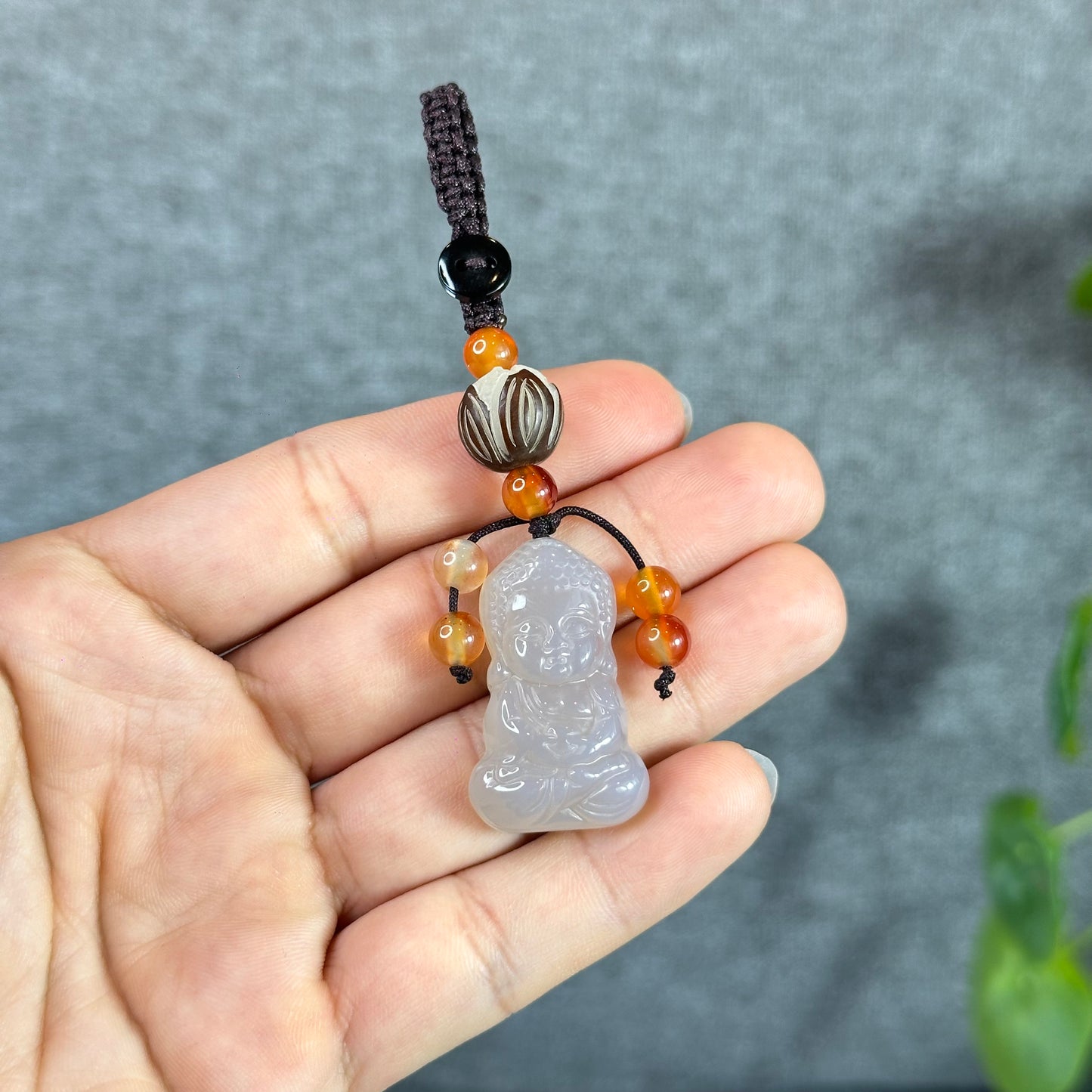 White Agate Mini Buddha Accessory