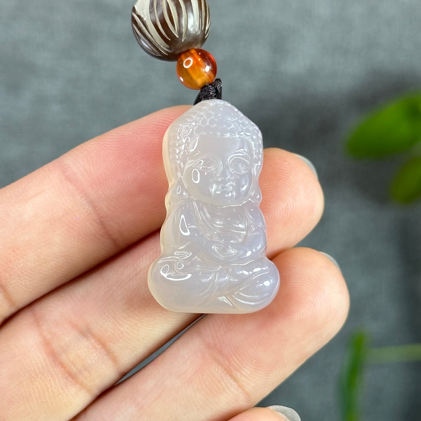 White Agate Mini Buddha Accessory