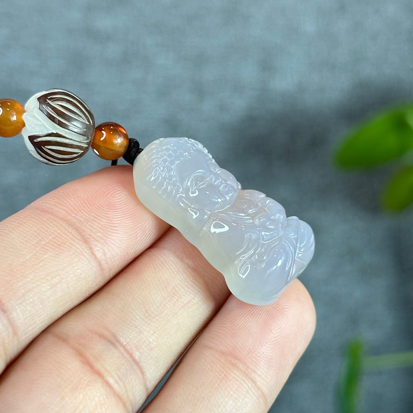 White Agate Mini Buddha Accessory