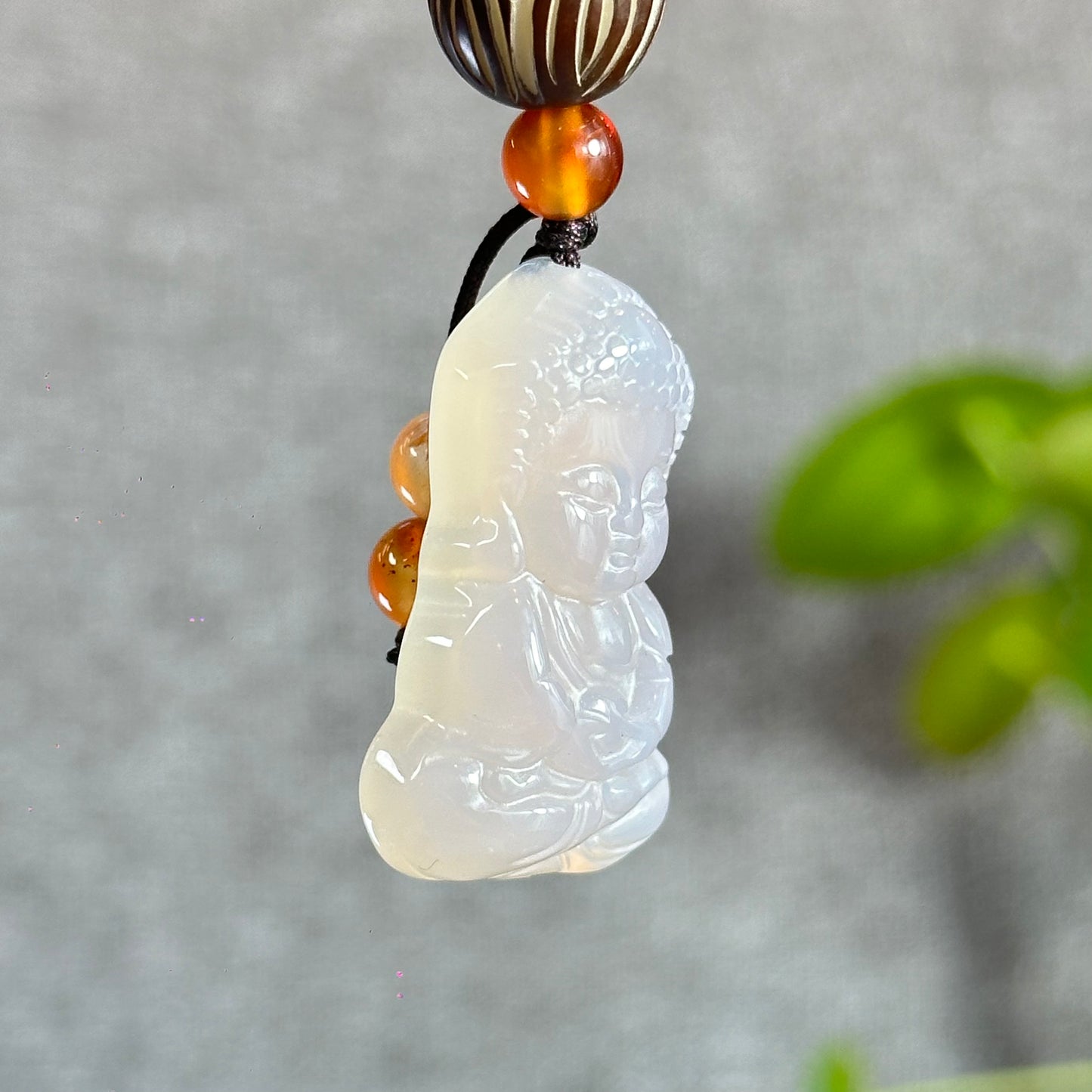 White Agate Mini Buddha Accessory