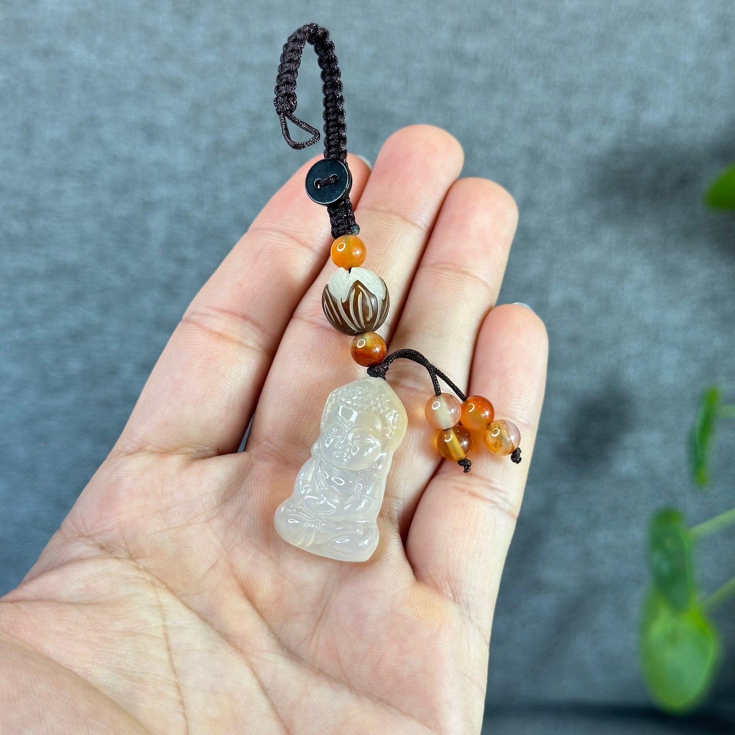 White Agate Mini Buddha Accessory