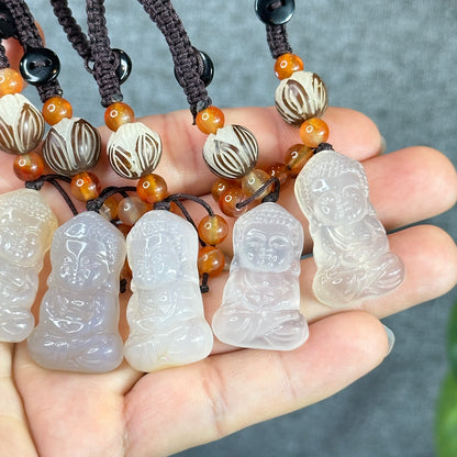 White Agate Mini Buddha Accessory