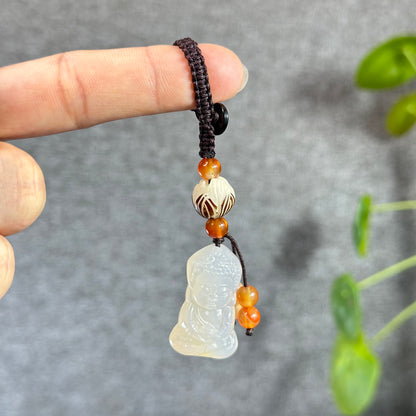 White Agate Mini Buddha Accessory