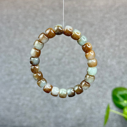 Natural Brown-Green Hetian Nephrite Jade Bracelet Size 10 mm