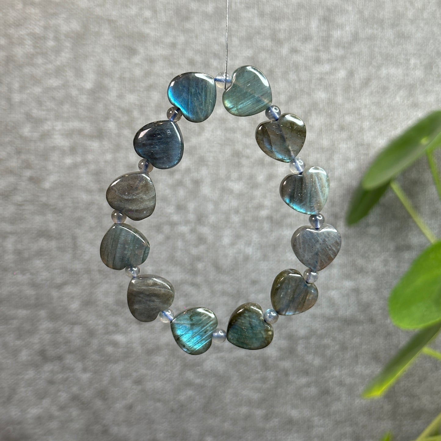 Natural Labradorite Heart Bracelet