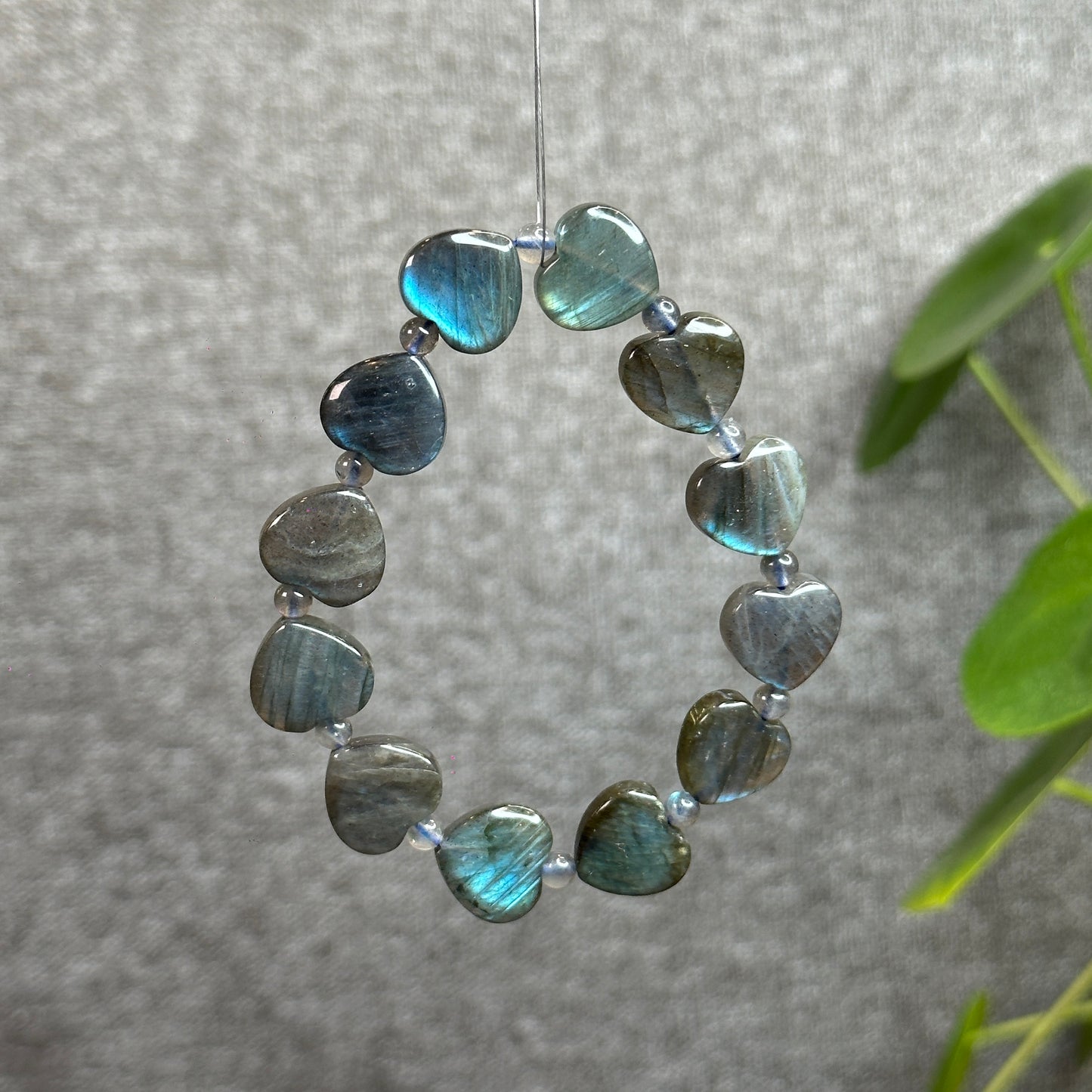 Natural Labradorite Heart Bracelet