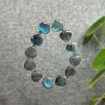Natural Labradorite Heart Bracelet