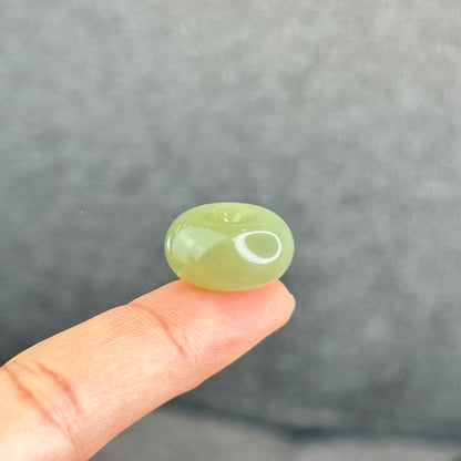 Natural Light Green Tea Hetian Nephrite Jade Donut