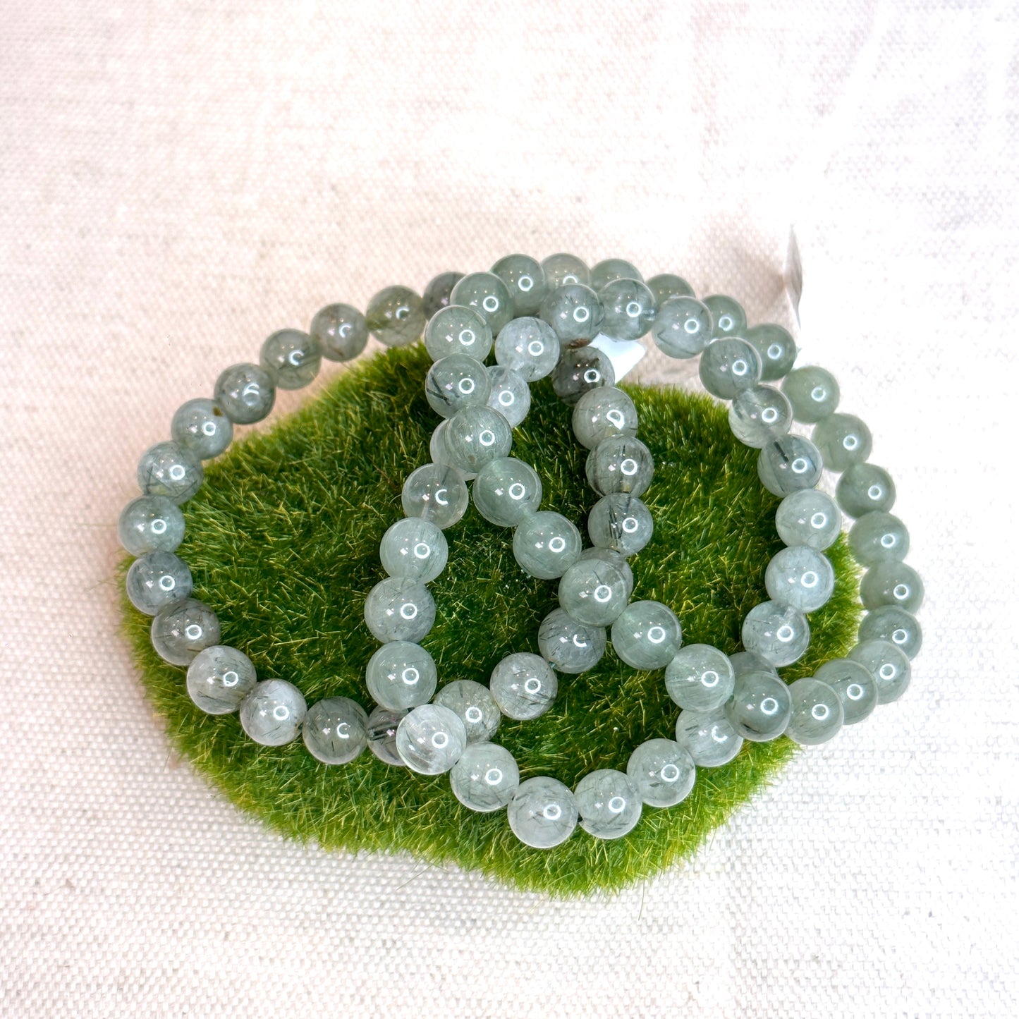 Green Rutilated Quartz Bracelet Size 7-7.5 mm